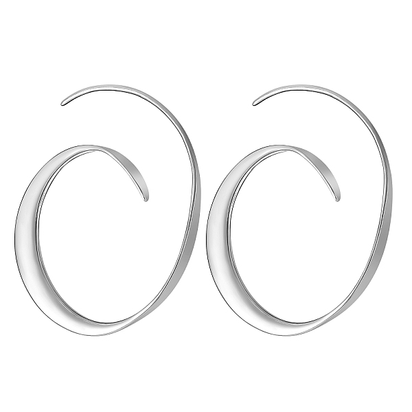 

PandaHall Rhodium Plated 925 Sterling Silver Vortex Dangle Earrings for Women, Platinum, 41x34mm, Pin: 1.1mm Sterling Silver