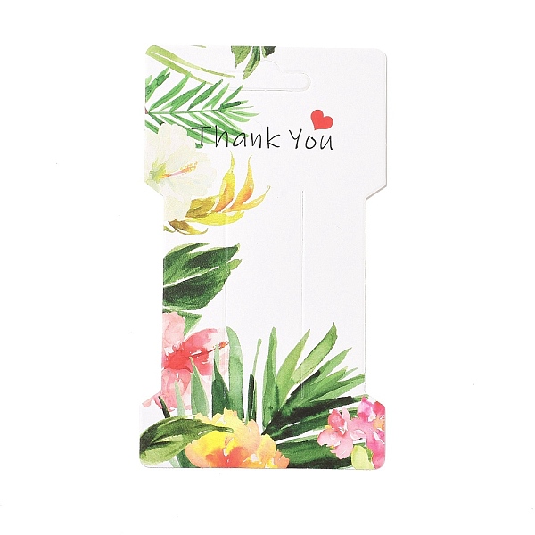 PandaHall Paper Hair Clip Display Cards, Hair Bow Holder Cards, Hair Accessories Supplies, Floral Pattern, 11.5x6.6x0.03cm, Hole: 24.5x8.5mm...