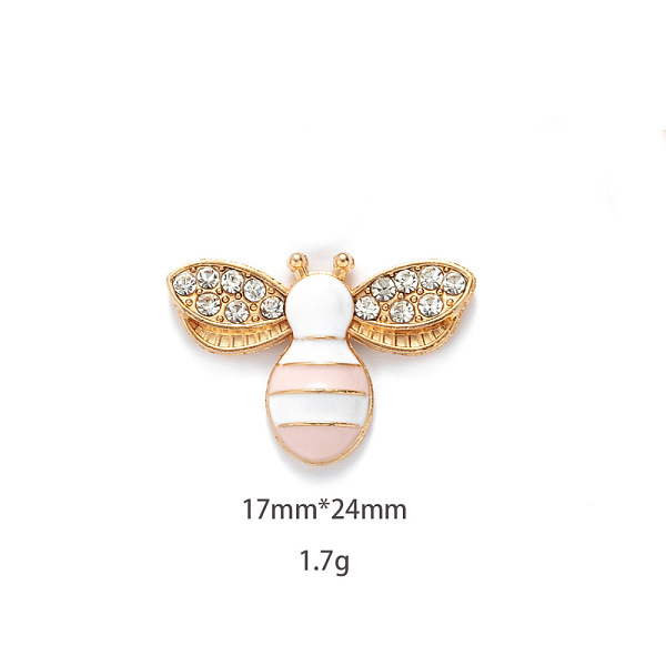 

PandaHall Alloy Enamel Pendants, Bees, Golden, Pink, 17x24mm Alloy+Enamel Bees Pink