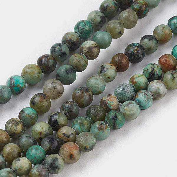 

PandaHall Natural African Turquoise(Jasper) Bead Strands, Round, 2mm, Hole: 0.6mm, about 170~180pcs/strand, 15.7 inch African Turquoise...