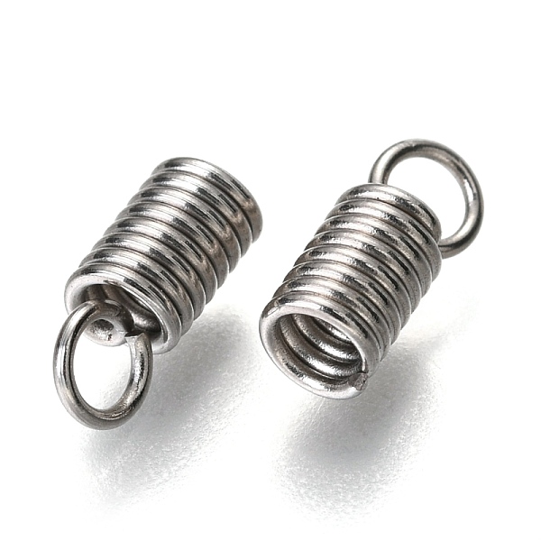 

PandaHall 304 Stainless Steel Terminators, Coil Cord Ends, Stainless Steel Color, 9.5x4mm, Hole: 2.5mm, Inner Diameter: 2.5mm 304 Stainless...
