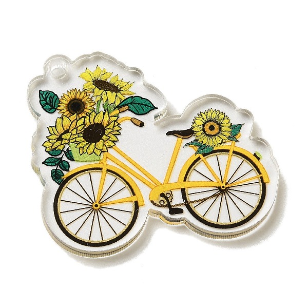 

PandaHall Acrylic Pendants, Double-Sided Printed, Bicycle, 35x40x3mm, Hole: 2mm Acrylic Bicycle Gold
