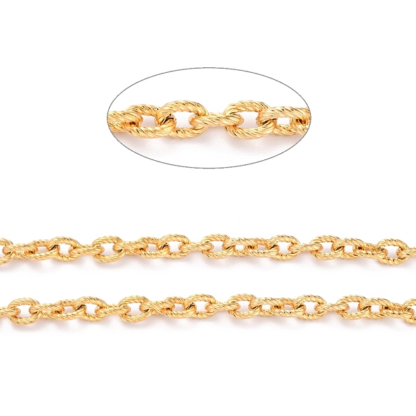 

PandaHall 3.28 Feet Ion Plating(IP) 304 Stainless Steel Rolo Chains, Unwelded, Golden, Link: 7x5.5x1.5mm 304 Stainless Steel