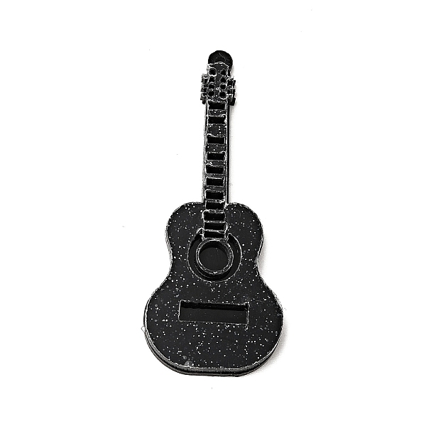 

PandaHall Guitar Shape Acrylic Big Pendants, with Glitter Powder, Black, 64x26x4.5mm, Hole: 1.5mm Acrylic Musical Instruments Black