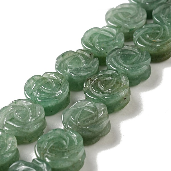 

PandaHall Natural Green Aventurine Beads Strands, Rose, 14x6~8mm, Hole: 1.2mm, about 28~29pcs/strand, 15.16''(38.5~41.5cm) Green Aventurine...