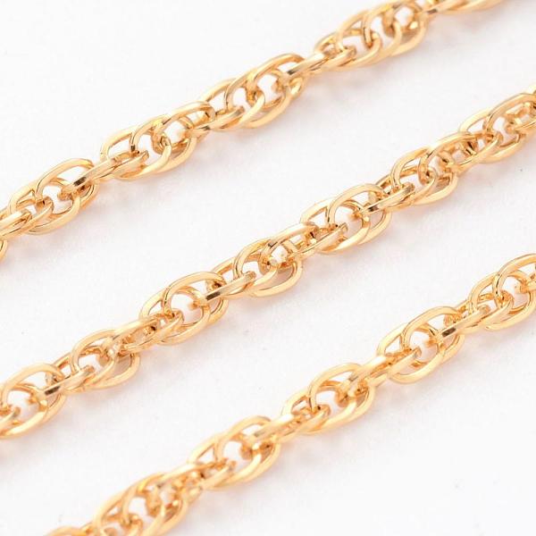 Ion Plating(IP) 304 Stainless Steel Rope Chains, Soldered, with Spool, Golden, 2.5mm, about 32.8 Feet(10m)/roll