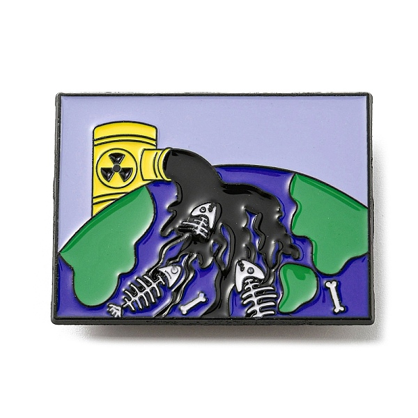 

PandaHall Protecting Marine Environment & Nuclear Wastewater Theme Enamel Pin, Golden Zinc Alloy Brooch for Backpack Clothes, Rectangle...