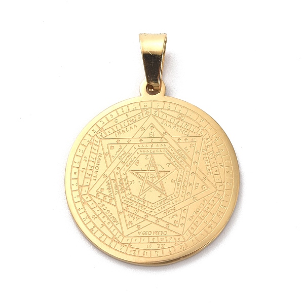 

PandaHall 304 Stainless Steel Pendants, Flat Round, Golden, 28x25x1mm, Hole: 7.5x4mm 304 Stainless Steel Flat Round