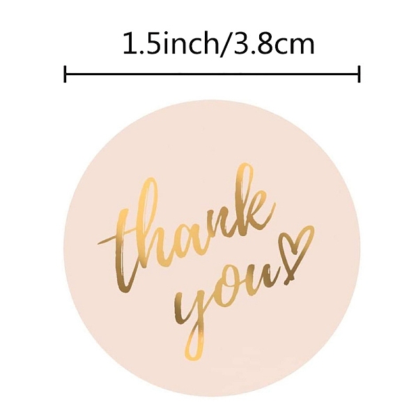 

PandaHall 4 Colors Thank You Stickers Roll, Round Paper Adhesive Labels, Decorative Sealing Stickers for Christmas Gifts, Wedding, Party..., Multicolor