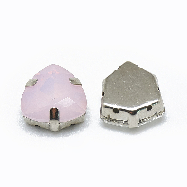 

PandaHall Sew on Rhinestone, Multi-strand Links, K9 Glass Rhinestone, with Platinum Tone Brass Prong Settings, Garments Accessories..., Pink