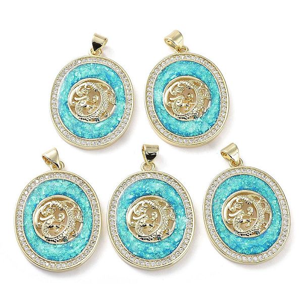 

PandaHall Rack Plating Brass Micro Pave Cubic Zirconia Pendants, with Synthetic Opal, Cadmium Free & Lead Free, Long-Lasting Plated, Real..., Clear