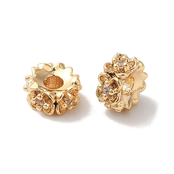 Brass with Clear Cubic Zirconia Beads