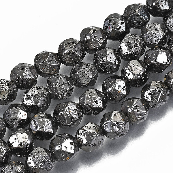 

PandaHall Electroplated Natural Lava Rock Bead Strands, Bumpy, Nuggets, Faceted, Gunmetal Plated, 8x7.5x7.5mm, Hole: 1.2mm, about...
