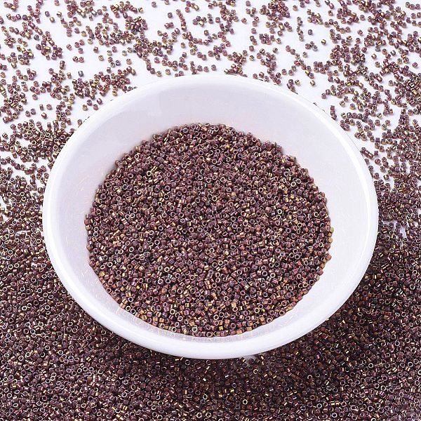 

PandaHall MIYUKI Delica Beads Small, Cylinder, Japanese Seed Beads, 15/0, (DBS1013) Metallic Tea Berry Gold Iris, 1.1x1.3mm, Hole: 0.7mm..., Purple