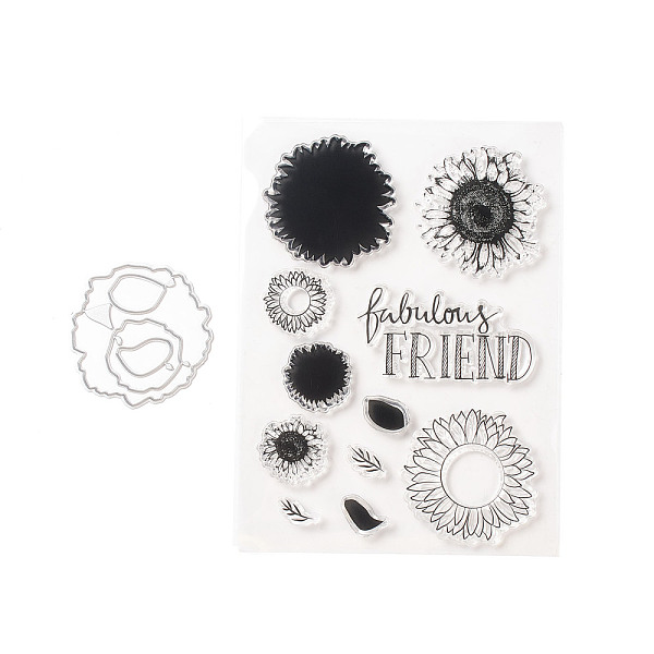 

PandaHall Clear Silicone Stamps and Carbon Steel Cutting Dies Set, for DIY Scrapbooking, Photo Album Decorative, Cards Making, Stamp Sheets..., Black