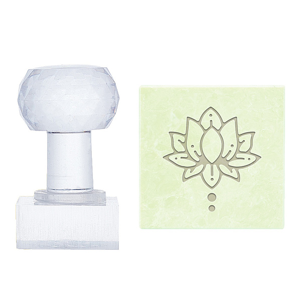 

PandaHall Clear Acrylic Soap Stamps, DIY Soap Molds Supplies, Rectangle, Flower, 60x33x35mm, Pattern: 30x32mm Acrylic Flower Clear