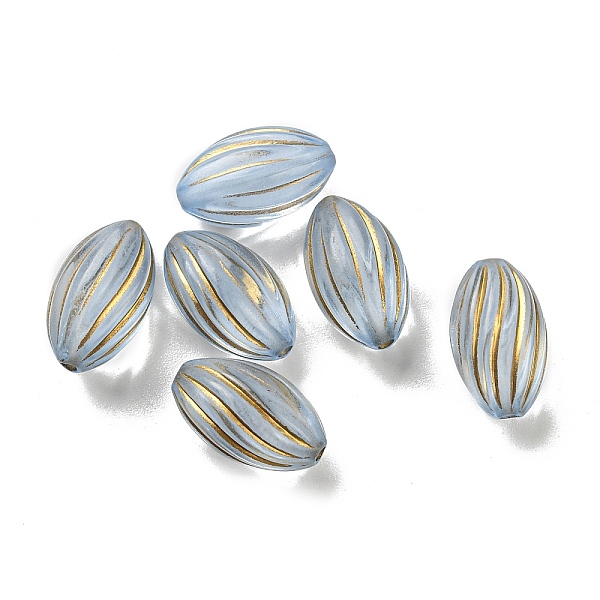 

PandaHall Plating Transparent Acrylic Beads, Golden Metal Enlaced, Twist Rice, Light Steel Blue, 15x9mm, Hole: 1.5mm, 950pcs/500g Acrylic...