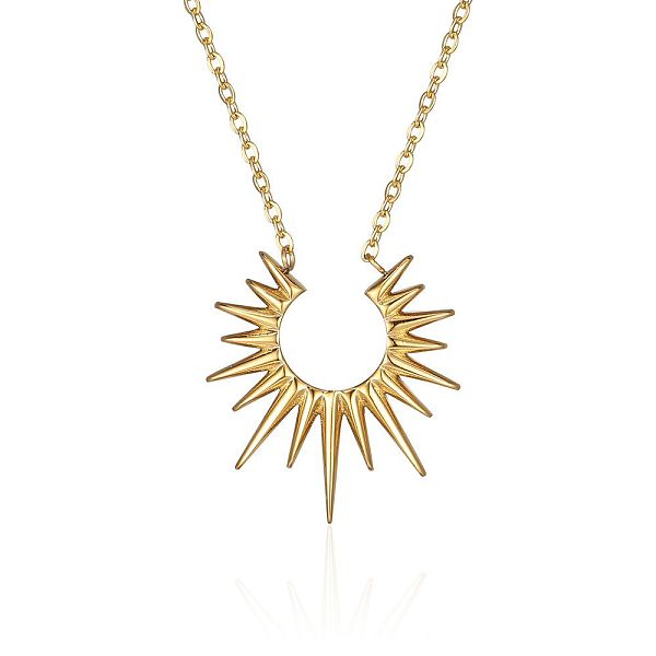 304 Stainless Steel Sun Pendant Cable Chain Necklaces with Minimalist European and American Style