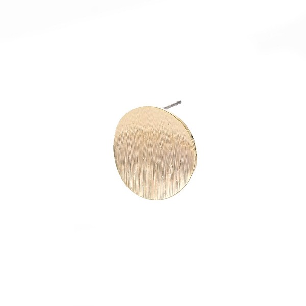 

PandaHall Brass Stud Earring Findings, Nickel Free, Flat Round, Real 18K Gold Plated, 20x2mm, Hole: 1.8mm, Pin: 0.5mm Brass Flat Round