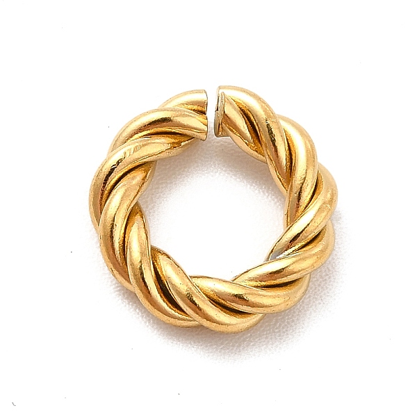 

PandaHall Ion Plating(IP) 304 Stainless Steel Open Jump Rings, Twist Round Ring, Real 18K Gold Plated, 9 Gauge, 11x3mm, Inner Diameter: 6mm...