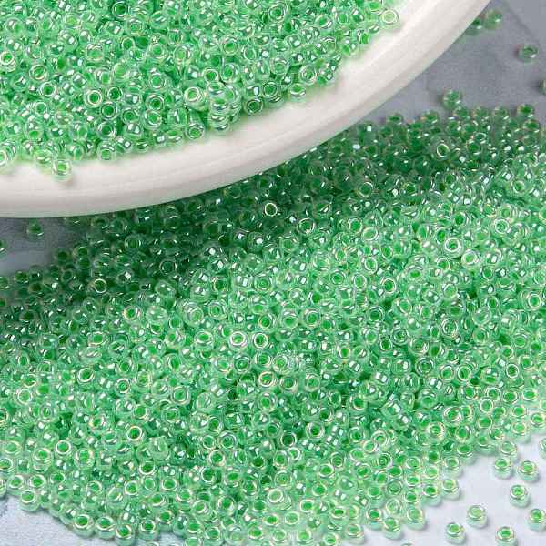 

PandaHall MIYUKI Round Rocailles Beads, Japanese Seed Beads, (RR520) Mint Green Ceylon, 15/0, 1.5mm, Hole: 0.7mm, about 27777pcs/50g Glass...