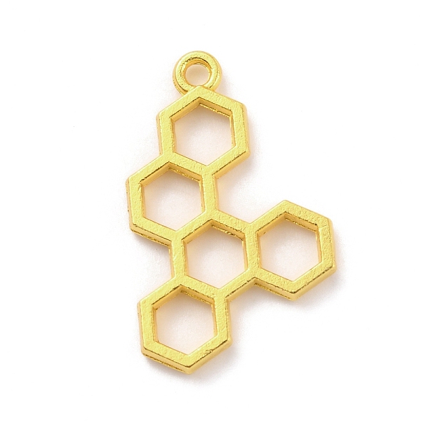 

PandaHall Alloy Pendants, Hollow Honeycomb Charm, Golden, 29.5x18x2mm, Hole: 2mm Alloy Others