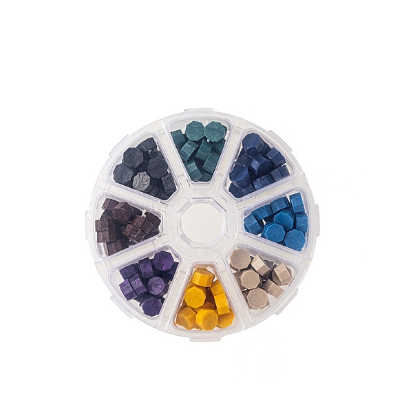

PandaHall 8 Grids Sealing Wax Particles, for Retro Seal Stamp, Octagon, Colorful, 150mm, 22pcs/gird Wax Octagon