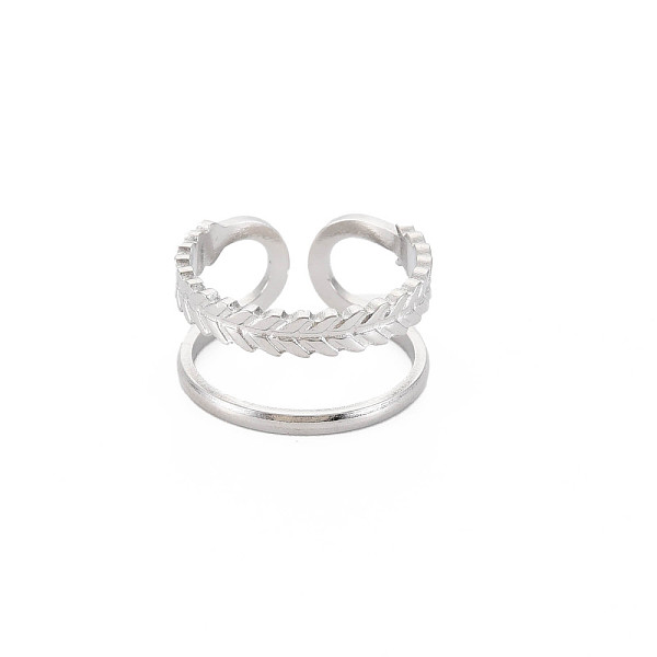 304 двойное кольцо из нержавеющей стали с открытой манжетой для женщин