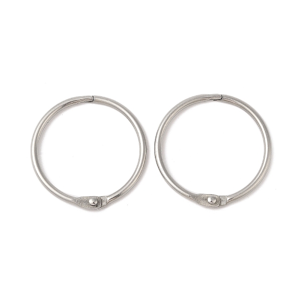 

PandaHall 304 Stainless Steel Loose Leaf Book Binder Hinged Rings, Round Ring, Stainless Steel Color, 44.5x4.5mm, Inner Diameter: 38.5mm...