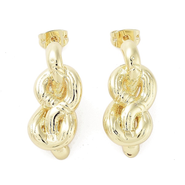 

PandaHall Rack Plating Brass Stud Earring, Cadmium Free & Lead Free, Long-Lasting Plated, Number 8, Real 18K Gold Plated, 25.5x10.5mm Brass...