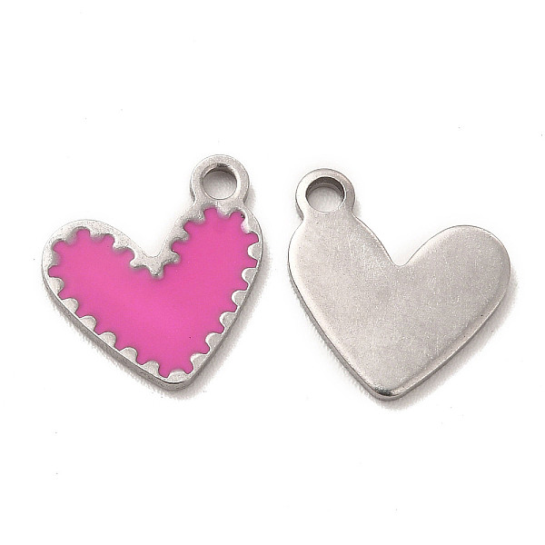 

PandaHall 304 Stainless Steel Enamel Pendants, Heart Charm, Stainless Steel Color, 11.5x10x1mm, Hole: 1.6mm Stainless Steel+Enamel Heart..., Purple