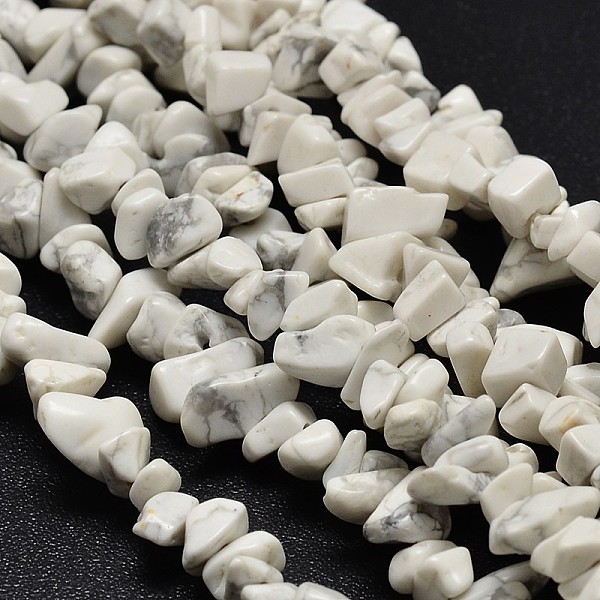 

PandaHall Chip Natural Howlite Beads Strands, 5~8x5~8mm, Hole: 1mm, 34 inch Howlite Chip