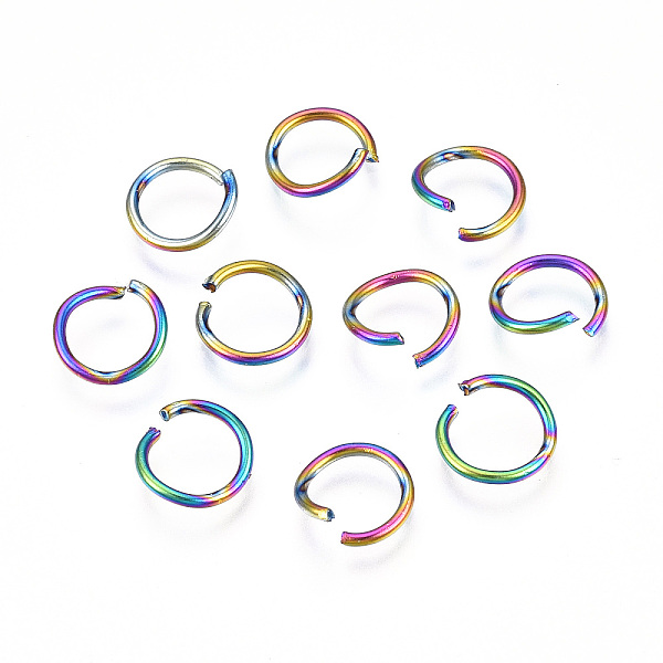 

PandaHall Ion Plating(IP) Rainbow Color 304 Stainless Steel Open Jump Rings, Round Ring, 10x1mm, 18 Gauge, Inner Diameter: 7mm 304 Stainless...