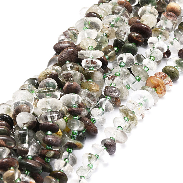Natural Lodolite Quartz Beads Strands