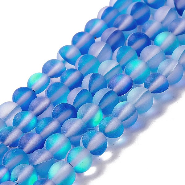 

PandaHall Synthetic Moonstone Beads Strands, Frosted, Round, Dodger Blue, 6mm, Hole: 1mm, about 60~64pcs/strand, 14.76''~15.55''...