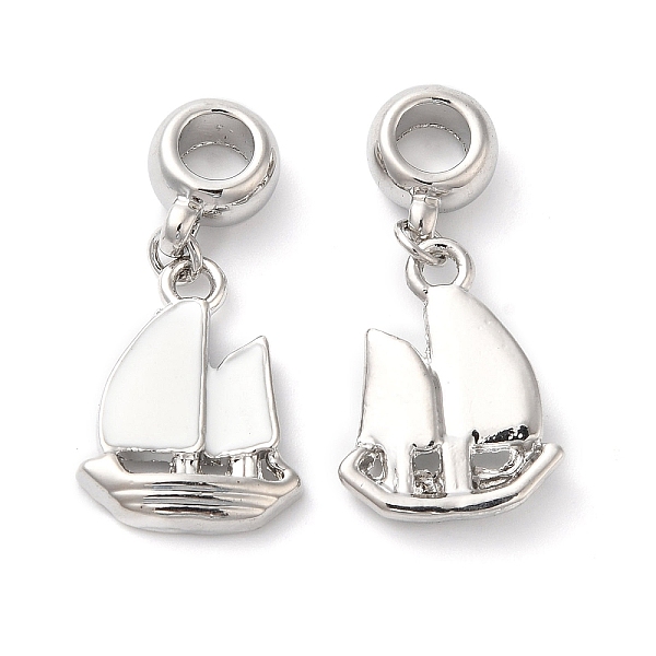 

PandaHall Rack Plating Alloy Enamel European Dangle Charms, Large Hole Charm, Sailboat, Platinum, 30mm, Hole: 4.5mm, Sailboat: 18x14x3mm...