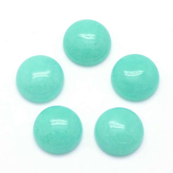

PandaHall Natural Dyed Jade Cabochons, Half Round, 12x5~6mm Other Jade Half Round