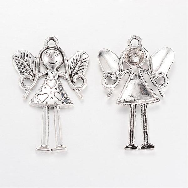 

PandaHall Tibetan Style Alloy Big Pendants, Angel, Cadmium Free & Lead Free, Antique Silver, 57x37x6mm, Hole: 3x4mm, about 120pcs/1000g...