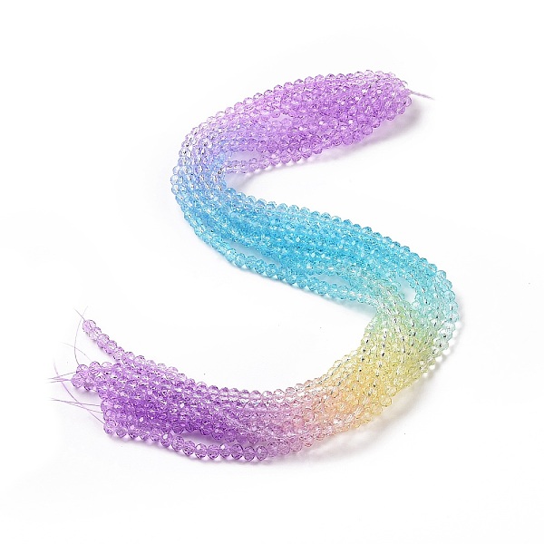 

PandaHall Transparent Glass Beads Strands, Faceted, Rondelle, Sky Blue, 6x5mm, Hole: 1.2~1.4mm, about 85~88pcs/strand, 16.54~16.93 inch...