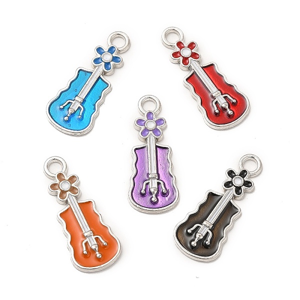 

PandaHall Alloy Enamel Pendants, Mixed Color, Guitar Charm, Platinum, 25.5x10.5x1.5mm, Hole: 2.5mm Alloy+Enamel Musical Instruments..., Multicolor