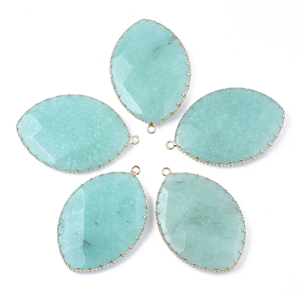 

PandaHall Natural White Jade Pendants, with Brass Findings, Faceted, Dyed, Horse Eye, Golden, 54~55x36x7.5~8.5mm, Hole: 2mm White Jade Horse...