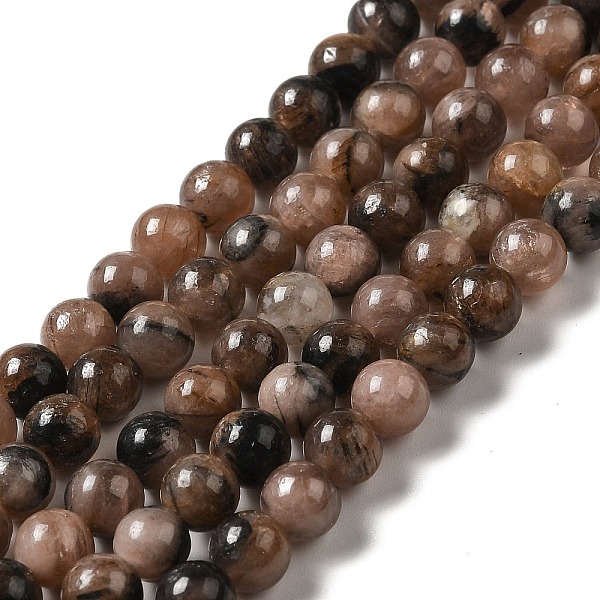

PandaHall Natural Chiastolite Beads Strands, Round, 6mm, Hole: 1~1.2mm, about 64pcs/strand, 15.75 inch(40cm) Chiastolite Round