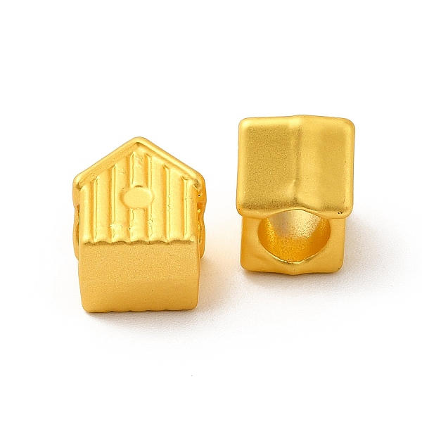 

PandaHall Rack Plating Alloy European Beads, Large Hole Beads, House, Matte Gold Color, 10x9x7.5mm, Hole: 4.5mm Alloy Building