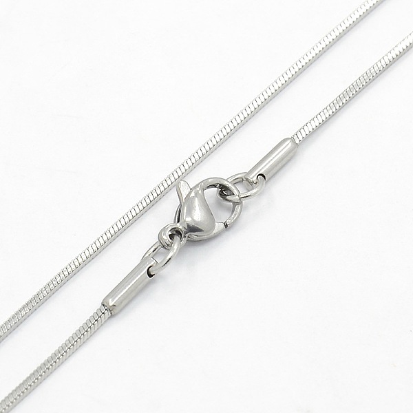 

PandaHall Women's 304 Stainless Steel Snake Chain Necklaces, with Lobster Claw Clasps, Stainless Steel Color, 17.7 inch(45cm) 304 Stainless...
