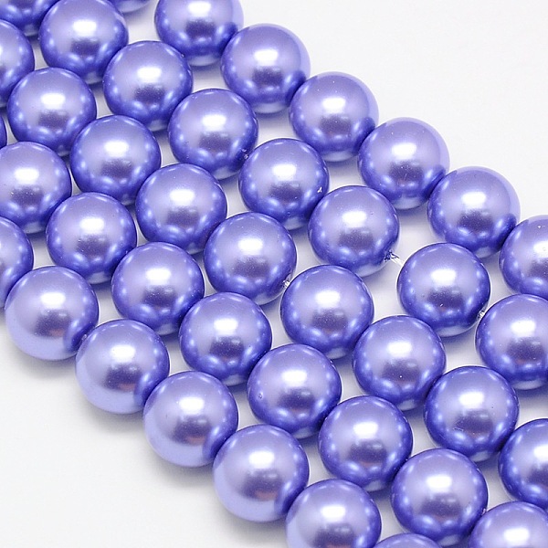 

PandaHall Eco-Friendly Dyed Glass Pearl Round Beads Strands, Cotton Cord Threaded, Mauve, 14mm, Hole: 0.7~1.1mm, about 30pcs/strand, 15 inch..., Purple