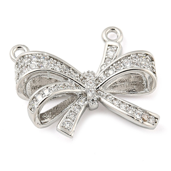 

PandaHall Rack Plating Brass Micro Pave Cubic Zirconia Pendants, Cadmium Free & Lead Free, Bowknot, Platinum, 18x21x5mm, Hole: 1.4mm..., Clear