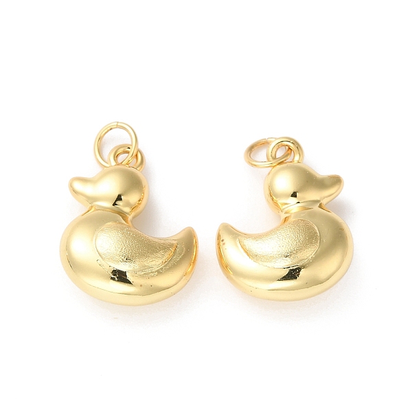 

PandaHall Rack Plating Brass Pendants, with Jump Ring, Lead Free & Cadmium Free, Duck Charm, Real 18K Gold Plated, 18x14x7mm, Hole: 3.5mm...