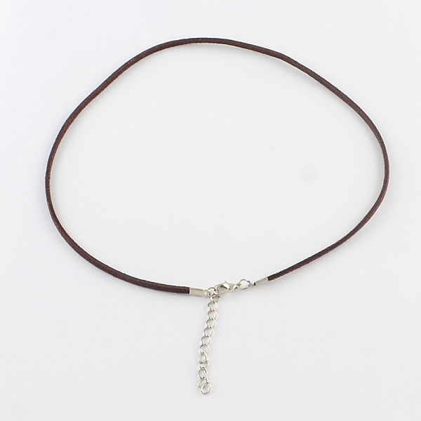 2mm Faux Suede Cord Necklace Making With Iron Chains & Lobster Claw Clasps
