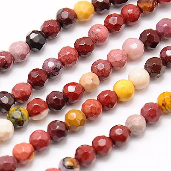 

PandaHall Natural Mookaite Beads Strands, Faceted, Round, Mixed Color, 4mm, Hole: 1mm, about 90pcs/strand, 15.35 inch Mookaite Round..., Multicolor
