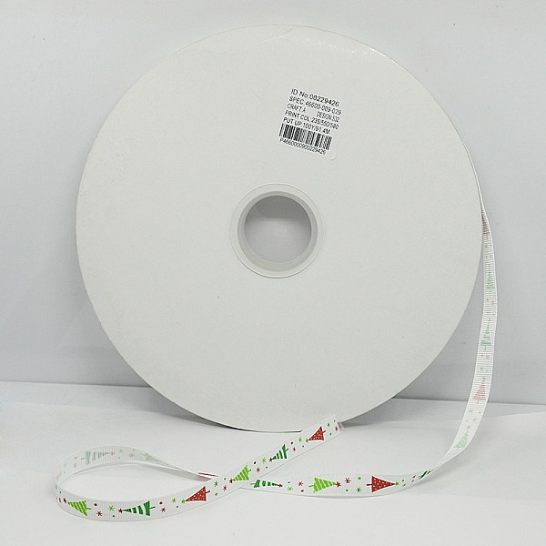 

PandaHall Christmas Printed Grosgrain Ribbon for Christmas Gift Package, White, 3/8 inch(9mm), about 100yards/roll(91.44m/roll) Polyester...